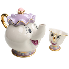 Кружка Beauty And The Beast из настоящего мультфильма, чайный набор Mrs Potts, чайный горшок, чашка с чипом, кофейник, подарок на день рождения, Рождество 2024 - купить недорого
