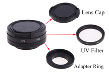 3 In1  37mm / 40.5mm / 52mm / 58mm UV Filter Lens Protector+Adapter Ring + Lens Cap for Go Pro HD Hero 4 /3 plus / 3 /3+ 2024 - buy cheap
