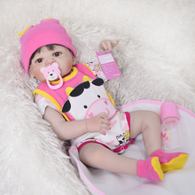 57cm complete Silicone Body Reborn Baby Doll Toy For Girl Vinyl Newborn Princess Bebe boneca reborn menina Bathe Toy Gift 2024 - buy cheap