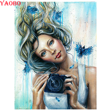 Full Square Round Drill 5D DIY Diamond Painting  Women photographing Cross Stitch Embroidery Diamond Mosaic Home Decor Gift 2024 - buy cheap