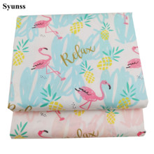 Syunss Diy Patchwork Cloth For Quilting Baby Cribs Cushions Dress Sewing Tissus Blue Pink Flamingo Printed Cotton Fabric Tecido 2024 - buy cheap