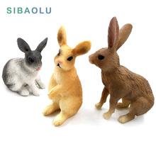 Simulation mini Rabbit Animal model figure hare figurine home decor miniature fairy garden decoration accessories modern statue 2024 - buy cheap