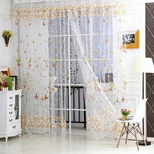Window Curtain Door Butterfly Tulle Voile Room Balcony Sheer Panel Curtains 1M*2.7M AA 2024 - buy cheap
