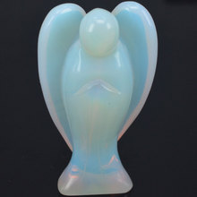 3inch Opalite Gemstone Carving Angel Lucky Crafts Figurine Chakra Healing Reiki Feng Shui Stone 2024 - buy cheap