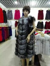 Chaleco de piel de zorro para mujer, abrigo de piel de zorro Natural, sin mangas, cálido, a la moda 2024 - compra barato