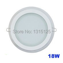 Modern design with glass 18W LED ceiling recessed downlight / Round panel light kitchen light 200mm 1pc/lot free shipping 2024 - buy cheap