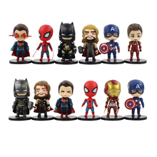 Экшн-фигурка супергероя «Мстители 3 Q», 6 шт./лот, Железный человек, Тор, Человек-паук, Коллекционная модель, игрушки, кукла 2024 - купить недорого