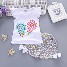 Baby Boy Clothes 2019 Korean Elephant Short Sleeved T-shirt Tops + Striped Pants Baby Girl Outfits Kids Bebes Jogging Suits 2024 - buy cheap