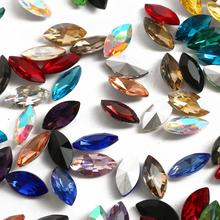 Piedras de cristal para coser en diamantes de imitación, cuentas de plata para decoración de uñas, accesorios de ropa, 17x32mm 2024 - compra barato