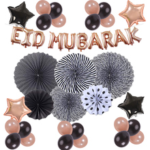 Ramadan Kareem Decoration Eid Mubarak Balloons Paper Fan Set Islamic Muslim Mubarak Decoration Event Festival Party Favor 2024 - buy cheap