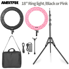 AMBITFUL LED Ring Light 6000K LED Beauty Fill Light with Light Stand for Photo Video Lighting kit, 480 pcs, eu plug, 18 in / 45.5 cm, stepless dimming, 3000~6000k (+/- 200k) 2024 - buy cheap