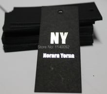 customize Black matte cardboard tags/garment silver stamping hang tags/custom clothing printed paper tags labels 1000 pcs a lot 2024 - buy cheap