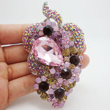 3,66 "модная красивая розовая Брошь Стразы в форме капли цветка с кристаллами, булавка 2024 - купить недорого