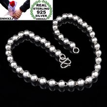 OMHXZJ-Cadena de Plata de Ley 925 con personalidad para mujer y niña, regalo de fiesta, abalorios redondos, cadena, NC48 2024 - compra barato