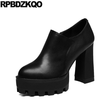 Zapatos de tacón alto para mujer, calzado con plataforma redonda, de piel auténtica, Ultra extrema, de alta calidad, talla 33, 2021 2024 - compra barato