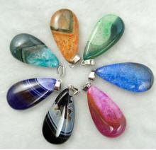 Бразилия Агаты натуральный камень кварц кристалл капли воды кулон для diy ювелирных изделий ожерелье аксессуары 10 шт 2024 - купить недорого