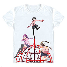 Owarimonogatari-camisetas de Manga corta, camisa de Anime Oshino, Ougi, Meme's niece, Oshino, Shinobu, Cosplay 2024 - compra barato