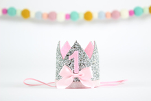 First Birthday Crown 1st Cake Glitter Bow Crown Girl First Birthday Party Crown Princess Crown One Year Old Glitter Hat Silver 2024 - buy cheap