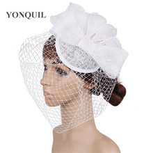 17 Colors Elegant Bridal Party Eedding Hat Veils Sinamay Fascinator Cocktai Headpiece Birthday Veilling Hats Millinery MYQ097 2024 - buy cheap