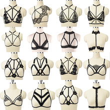 JLX.HARNESS Womens Sexy Lace Sheer Caged Bra Harness Goth Black Bondage Strappy Tops Lingerie  Harness Underwear Festival Rave 2024 - buy cheap