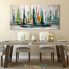 Hand-painted oil painting Modern Art On Canvas,Abstract sailboat 60x120cm (no framed) 2024 - buy cheap