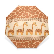 Зонт детский Ветрозащитный складной, автоматический зонтик от дождя, мультяшного жирафа, для мужчин и женщин, для путешествий и прогулок 2024 - купить недорого