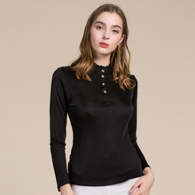 Рубашка женская, из натурального шелка, с длинным рукавом, 8007 2024 - купить недорого