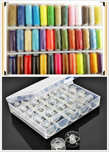 Hilo de poliéster para máquina de coser DIY ,200 Yrds * 39 colores mezclados, carrete 40s/2 + cajas de bobina vacías de plástico con caja de almacenamiento, tamaño A 2024 - compra barato
