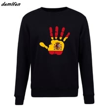 Fashion Hot Sale Spanien hoodie Handabdruck Palm Hand Print Herren Flag Fahne Spain Coat Men pullover Fleece Sweatshirt 2024 - buy cheap