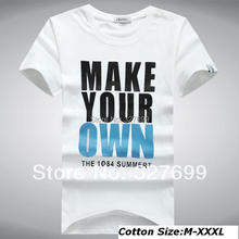 New Fashion Cotton Men's T Shirts O neck Short Casual Letter Printed Men Clothing SHIRTS-1240414 2024 - buy cheap