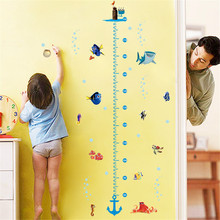 diy growth chart height measure wall sticker home decal Nemo cartoon sea animal funny friends world for kids room nursery mural 2024 - buy cheap