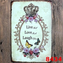 LIVE LAUGH and LOVE painting item Tin Sign Bar pub home Wall Decor Retro Metal Art Poster 20x30cm 2024 - buy cheap