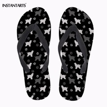 INSTANTARTS Cute 3D Pet Dog Print Women Summer Outside Beach Slippers Woman Casual Home Flip Flops Youth Girl Fashion Slippers 2024 - buy cheap