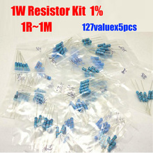 1W película metálica 127valuesX5 Uds = 635 Uds Kit de resistencias 1R ~ 1M Paquete de resistencias 2024 - compra barato