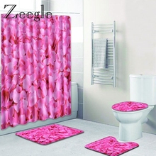 Zeegle-tapete de banheiro antiderrapante, conjunto para vaso sanitário, estampa floral, conjunto para banheiro 2024 - compre barato