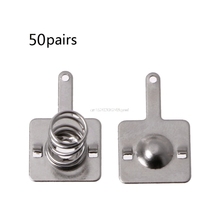 8 mm/ 0.3" 50 Pairs Metal Battery Spring Plate Set for AA AAA Positive Negative Contact Silver Tone 2024 - buy cheap