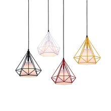 Modern Black Birdcage Pendant Lights Iron Minimalist Retro Light Scandinavian Loft Pyramid Lamp Metal Cage LED Bulb Hanglamps 2024 - buy cheap