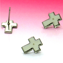 20pcs Stainless steel 8.5*10.5mm Stud Earring With Cross Bezel Setting Tray for Cameo Cabochons  Jewelry accessories wholesale 2024 - buy cheap