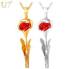 U7 Morning Glory Flower Pendant Necklace Sale Gold/Silver Color Vintage Rose Necklace Gift Women Jewelry P775 2024 - buy cheap