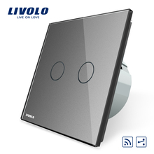 Livolo Стандартный ЕС сенсорный удаленного коммутатора, 2 банды 2 Way, AC 220 ~ 250 В + светодиодный индикатор, VL-C702SR-15, без пульта дистанционного управления 2024 - купить недорого