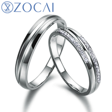 ZOCAI REAL GENUINE DIAMOND 0.09CT CERTIFIED I-J /SI DIAMOND HIS AND HERS WEDDING BAND SETS ROUND CUT 18K WHITE GOLD Q00510AB 2024 - buy cheap