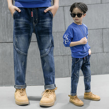 Nova chegada 2019 Grandes meninos Jeans casual Calças Crianças Calças de boa qualidade moda patchwork denim rótulo 4-9 anos! 2024 - compre barato