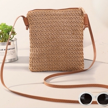 Casual Women's Straw Plait Small Square Bags One Shoulder Slanted Across Bag Handbag Crossbody Messenger Bag 2024 - buy cheap