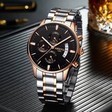 NIBOSI Rose Gold Men Watch Luxury Top Brand Men's Watch Fashion Military Quartz Wristwatch Clock Male Sport Relogio Masculino 2024 - buy cheap