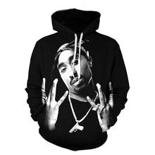 Hip Hop 2pac 3d Hoodie Sweatshirt For Men Spring Pullovers Print Rapper Tupac Hoodies Long Sleeve Tops Black Hoodies 2024 - buy cheap