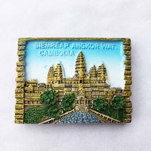 Pegatinas magnéticas para el refrigerador, pegatinas de paisaje tridimensional para turismo, recuerdos, homrbe, Angkor Wat 2024 - compra barato