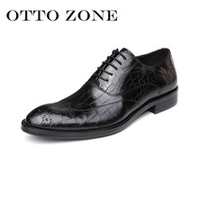 Туфли-оксфорды OTTO мужские, роскошные, натуральная крокодиловая коровья кожа, на шнуровке, классические дизайнерские, в стиле ретро, Италия 2024 - купить недорого