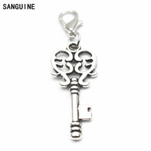 12pcs/lot Alloy key dangle charms lobster clasp hanging charm DIY bracelet&pendant floating charms jewelry 2024 - buy cheap