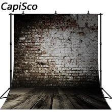 Capisco Photography Backdrop Dark Brick Wall Wooden Floor Baby Pet Cake Smash Portrait Photocall Photo Background Studio 2024 - buy cheap