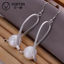 Wholesale silver plated Dangle earrings for women wedding jewelry Long Earrings Ohrringe heart brincos 2024 - buy cheap